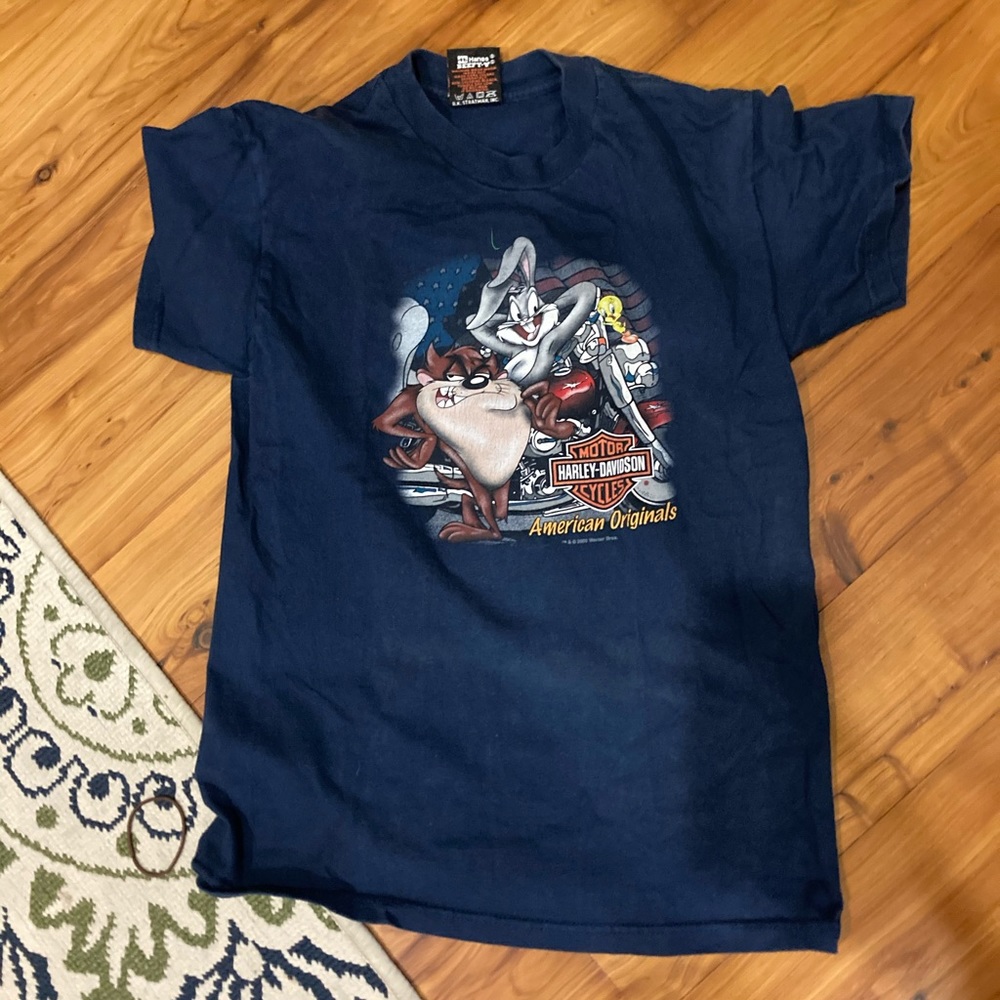 Youth Harley Davidson looney tunes shirt